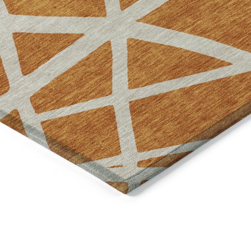 LOOMLAN Rugs Zephina Orange Washable Indoor-Outdoor Rug
