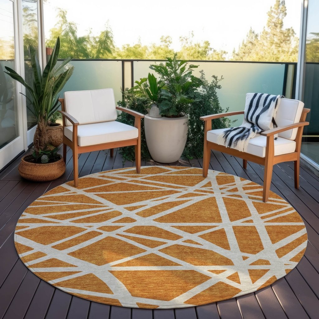 LOOMLAN Rugs Zephina Orange Washable Indoor-Outdoor Rug