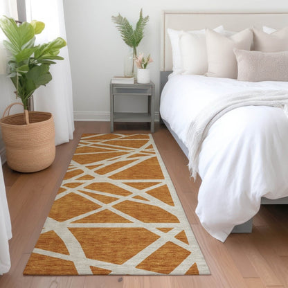 LOOMLAN Rugs Zephina Orange Washable Indoor-Outdoor Rug
