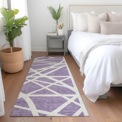 Zephina Purple Washable Indoor - Outdoor Rug - LOOMLAN - LOOMLAN Rugs - Outdoor Rugs