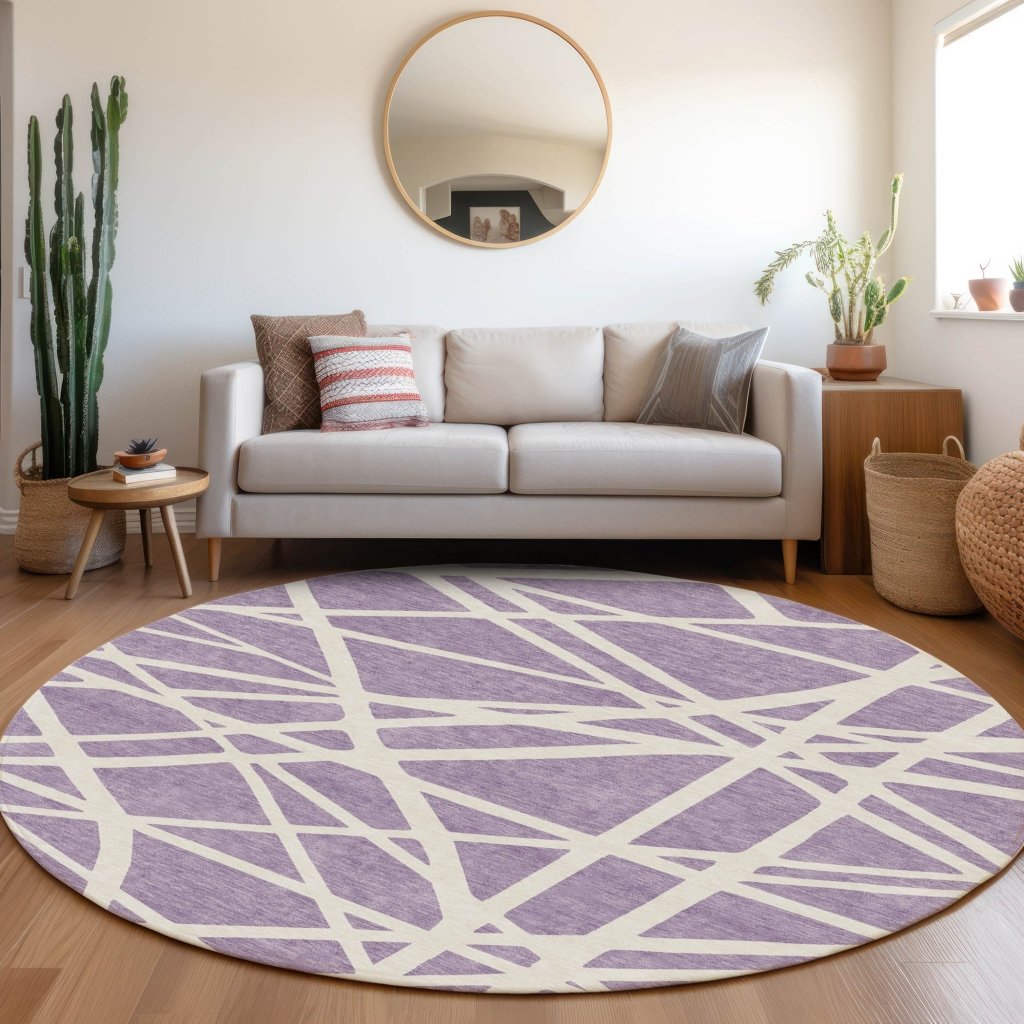 Zephina Purple Washable Indoor - Outdoor Rug - LOOMLAN - LOOMLAN Rugs - Outdoor Rugs