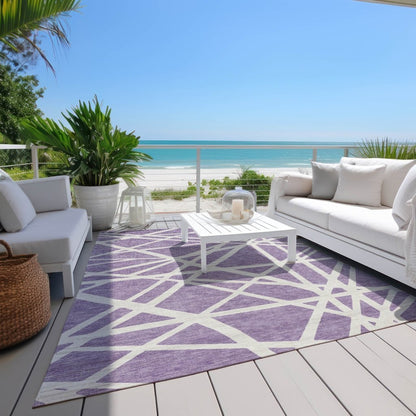 Zephina Purple Washable Indoor - Outdoor Rug - LOOMLAN - LOOMLAN Rugs - Outdoor Rugs