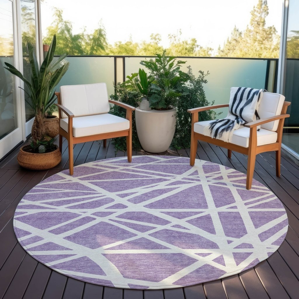 Zephina Purple Washable Indoor - Outdoor Rug - LOOMLAN - LOOMLAN Rugs - Outdoor Rugs
