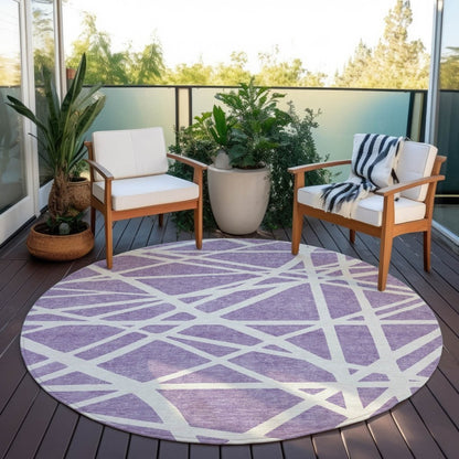 Zephina Purple Washable Indoor - Outdoor Rug - LOOMLAN - LOOMLAN Rugs - Outdoor Rugs