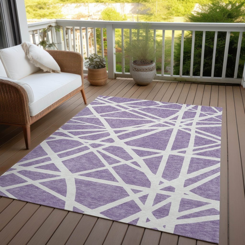 Zephina Purple Washable Indoor - Outdoor Rug - LOOMLAN - LOOMLAN Rugs - Outdoor Rugs