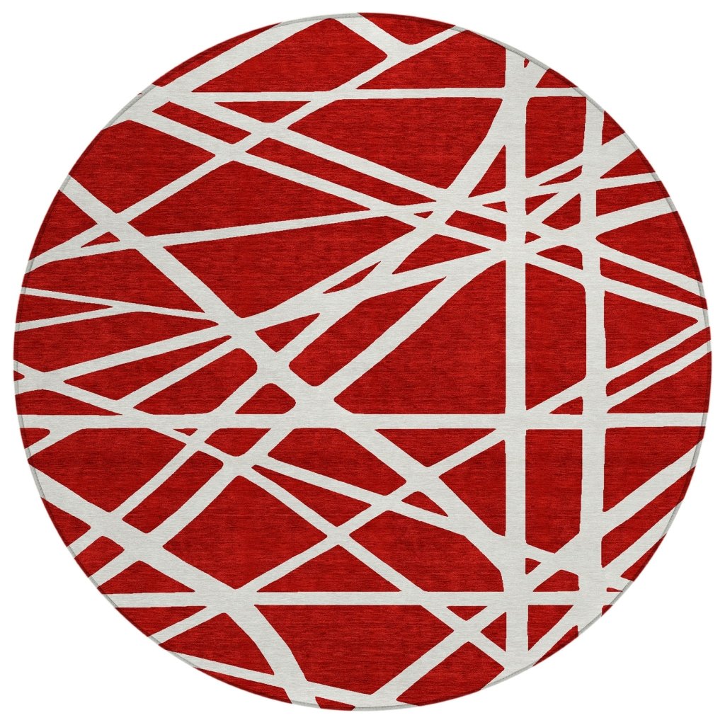 Zephina Red Washable Indoor - Outdoor Rug - LOOMLAN - LOOMLAN Rugs - Outdoor Rugs