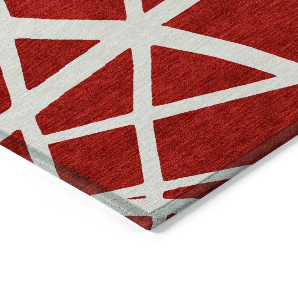 Zephina Red Washable Indoor - Outdoor Rug - LOOMLAN - LOOMLAN Rugs - Outdoor Rugs