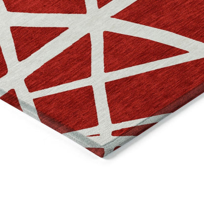 Zephina Red Washable Indoor - Outdoor Rug - LOOMLAN - LOOMLAN Rugs - Outdoor Rugs