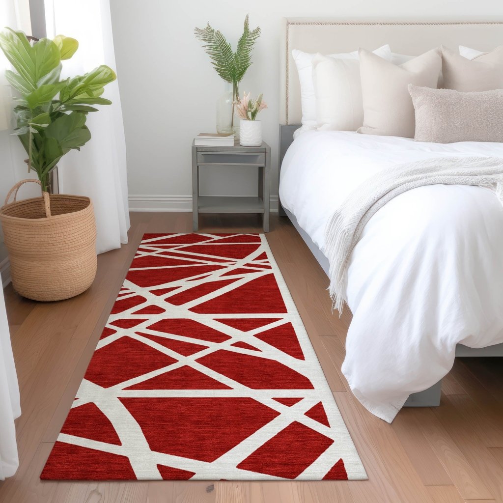Zephina Red Washable Indoor - Outdoor Rug - LOOMLAN - LOOMLAN Rugs - Outdoor Rugs