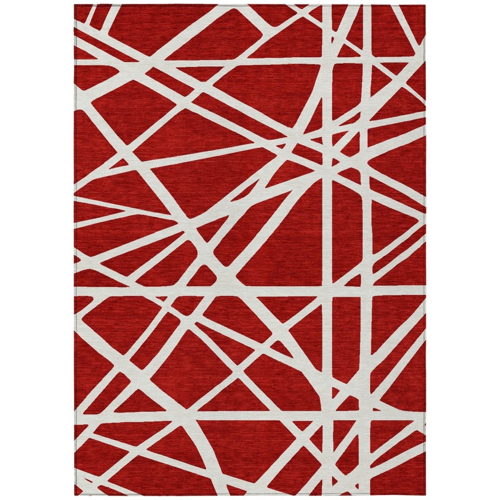 Zephina Red Washable Indoor - Outdoor Rug - LOOMLAN - LOOMLAN Rugs - Outdoor Rugs