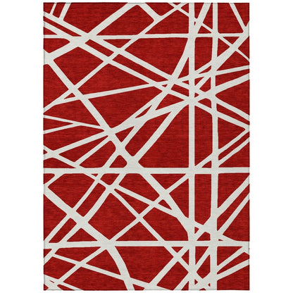 Zephina Red Washable Indoor - Outdoor Rug - LOOMLAN - LOOMLAN Rugs - Outdoor Rugs