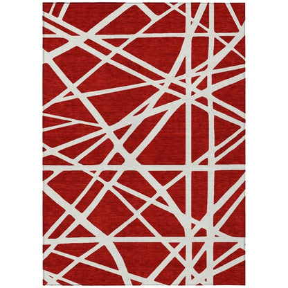 Zephina Red Washable Indoor-Outdoor Rug