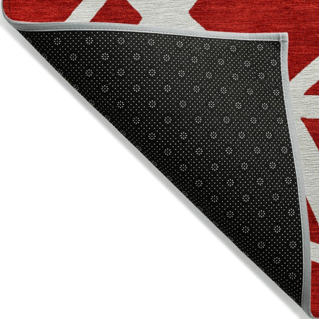 Zephina Red Washable Indoor - Outdoor Rug - LOOMLAN - LOOMLAN Rugs - Outdoor Rugs