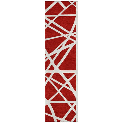 Zephina Red Washable Indoor-Outdoor Rug