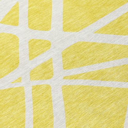 Zephina Yellow Washable Indoor - Outdoor Rug - LOOMLAN - LOOMLAN Rugs - Outdoor Rugs