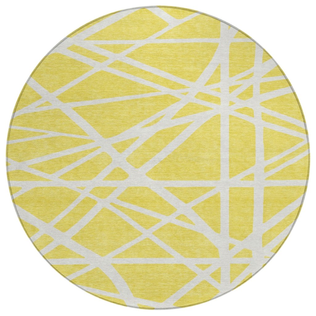 Zephina Yellow Washable Indoor - Outdoor Rug - LOOMLAN - LOOMLAN Rugs - Outdoor Rugs