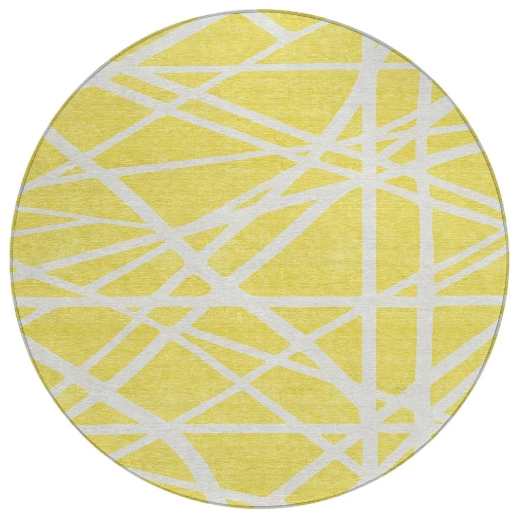 Zephina Yellow Washable Indoor-Outdoor Rug
