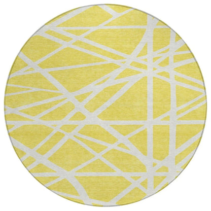 Zephina Yellow Washable Indoor-Outdoor Rug