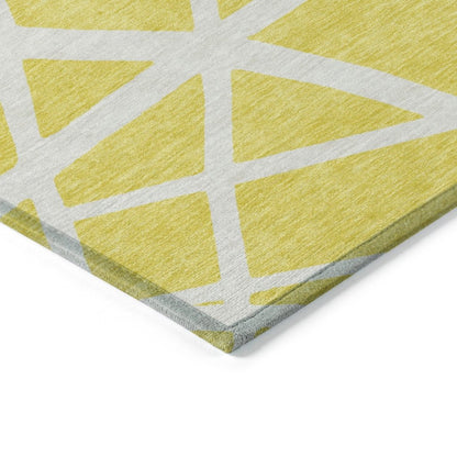 Zephina Yellow Washable Indoor - Outdoor Rug - LOOMLAN - LOOMLAN Rugs - Outdoor Rugs
