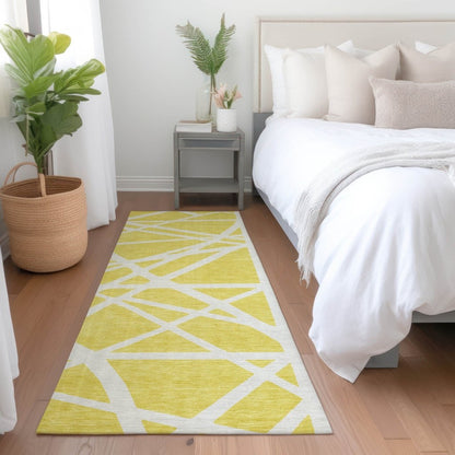 Zephina Yellow Washable Indoor - Outdoor Rug - LOOMLAN - LOOMLAN Rugs - Outdoor Rugs