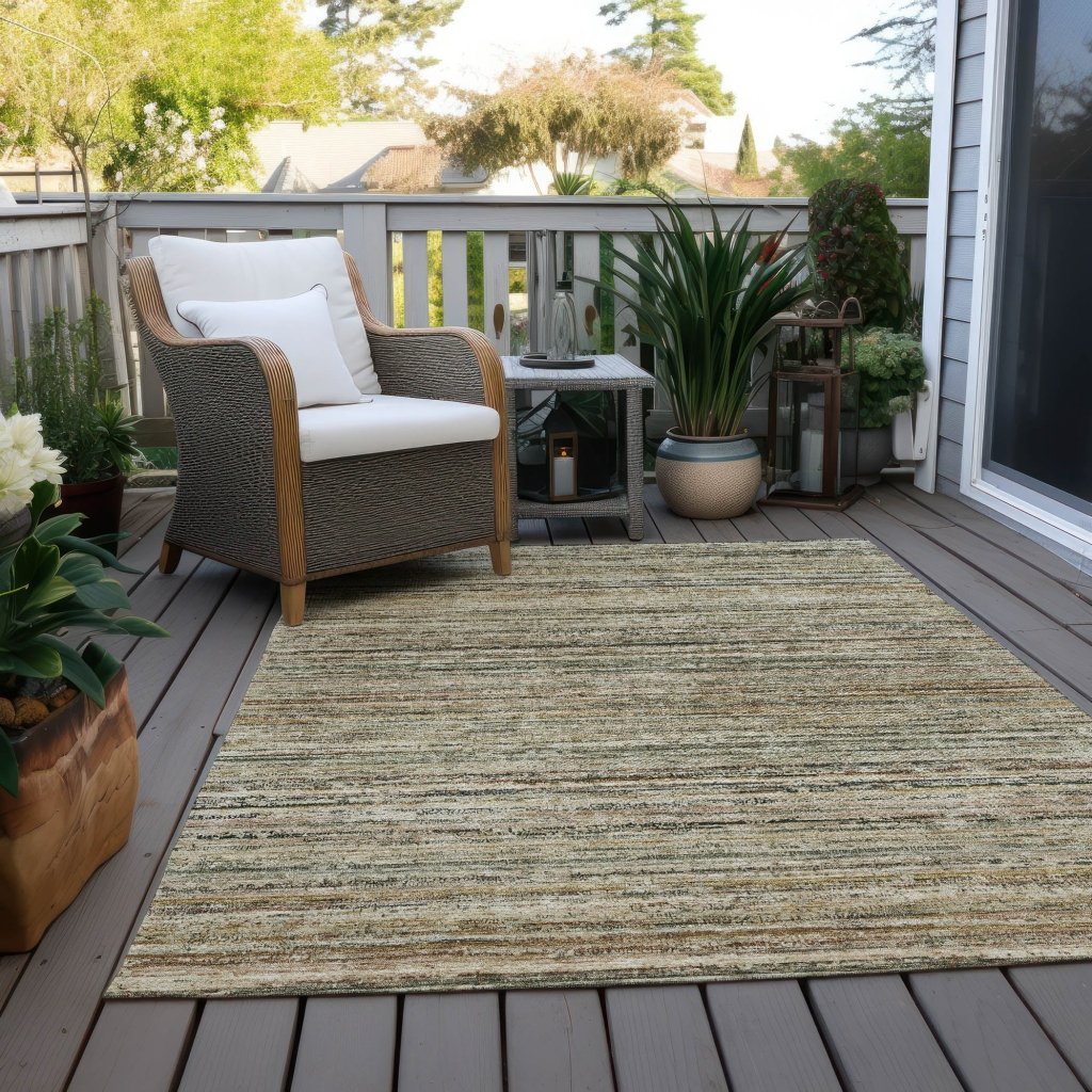 LOOMLAN Rugs Zephyna Brown Washable Indoor-Outdoor Rug