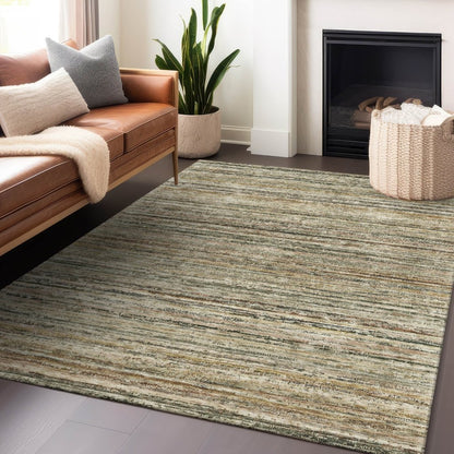 LOOMLAN Rugs Zephyna Brown Washable Indoor-Outdoor Rug