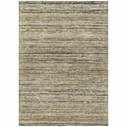 LOOMLAN Rugs Zephyna Brown Washable Indoor-Outdoor Rug