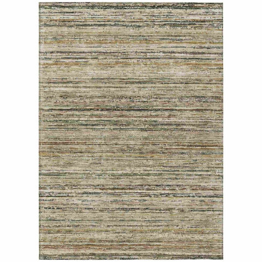 LOOMLAN Rugs Zephyna Brown Washable Indoor-Outdoor Rug