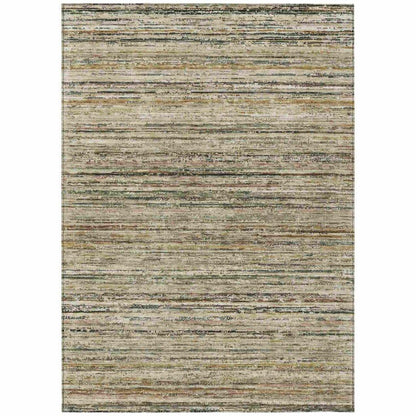 LOOMLAN Rugs Zephyna Brown Washable Indoor-Outdoor Rug