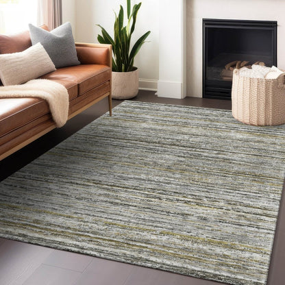 LOOMLAN Rugs Zephyna Gray Washable Indoor-Outdoor Rug