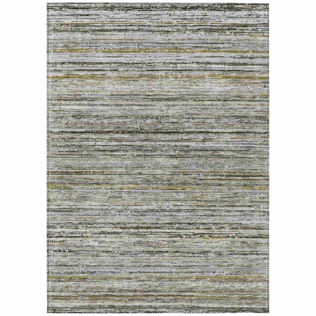 LOOMLAN Rugs Zephyna Gray Washable Indoor-Outdoor Rug