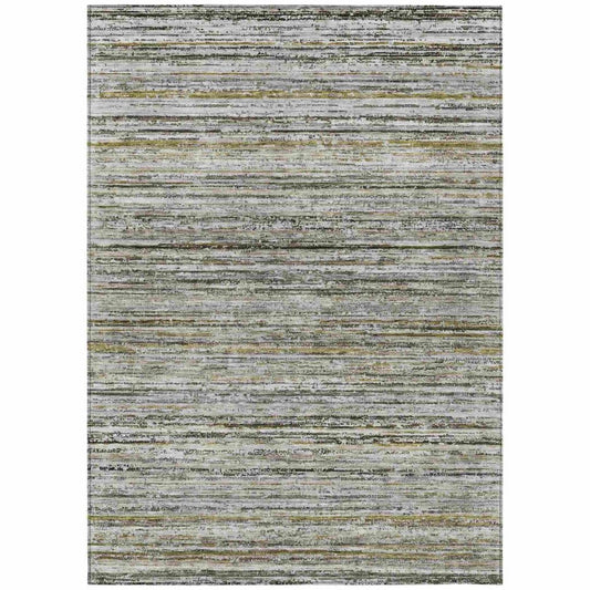 LOOMLAN Rugs Zephyna Gray Washable Indoor-Outdoor Rug