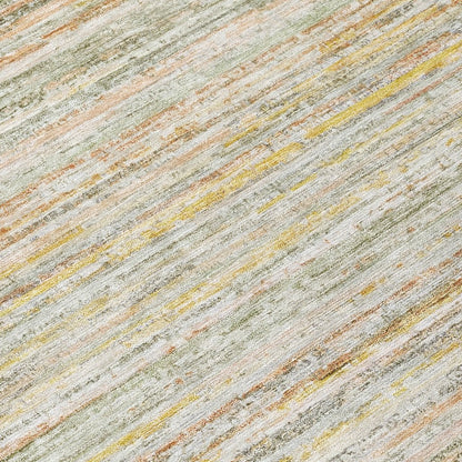LOOMLAN Rugs Zephyna Green Washable Indoor-Outdoor Rug