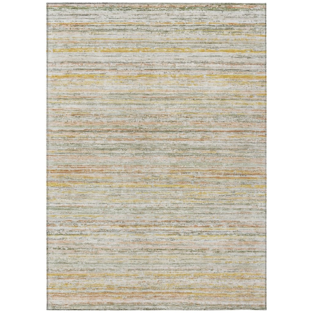 LOOMLAN Rugs Zephyna Green Washable Indoor-Outdoor Rug