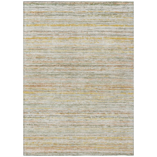LOOMLAN Rugs Zephyna Green Washable Indoor-Outdoor Rug