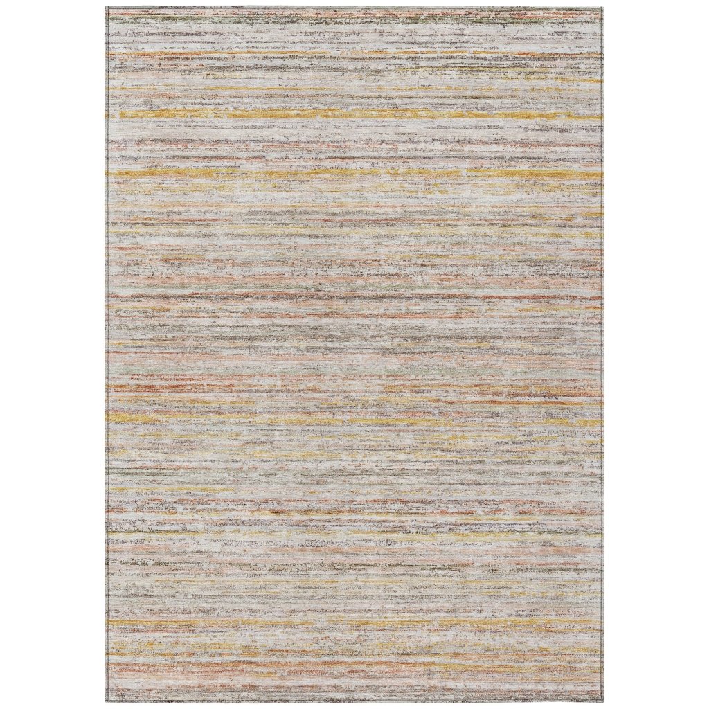 LOOMLAN Rugs Zephyna Orange Washable Indoor-Outdoor Rug