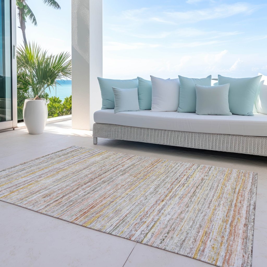 LOOMLAN Rugs Zephyna Orange Washable Indoor-Outdoor Rug