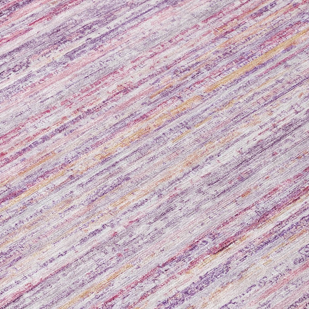 LOOMLAN Rugs Zephyna Pink Washable Indoor-Outdoor Rug