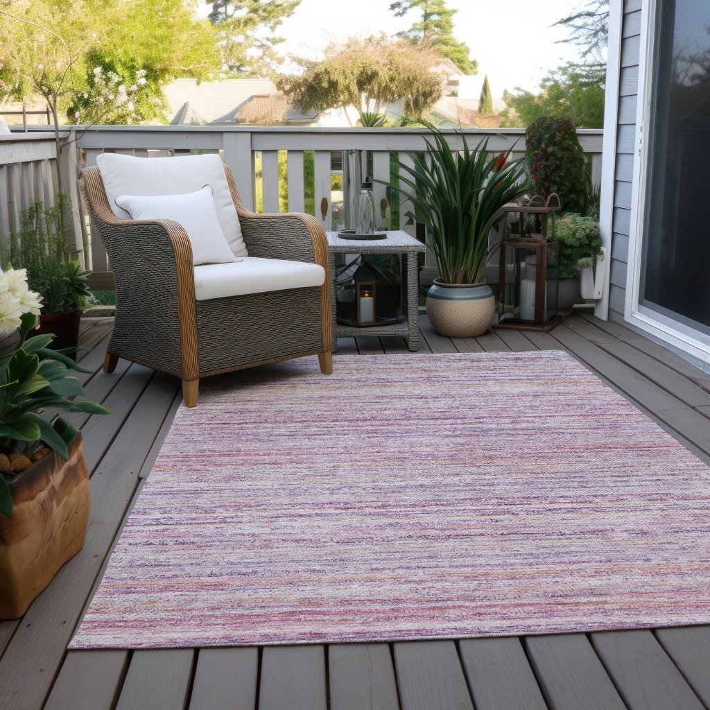 LOOMLAN Rugs Zephyna Pink Washable Indoor-Outdoor Rug