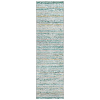LOOMLAN Rugs Zephyna Teal Washable Indoor-Outdoor Rug