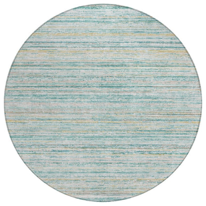 LOOMLAN Rugs Zephyna Teal Washable Indoor-Outdoor Rug