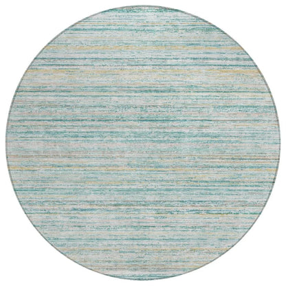 LOOMLAN Rugs Zephyna Teal Washable Indoor-Outdoor Rug