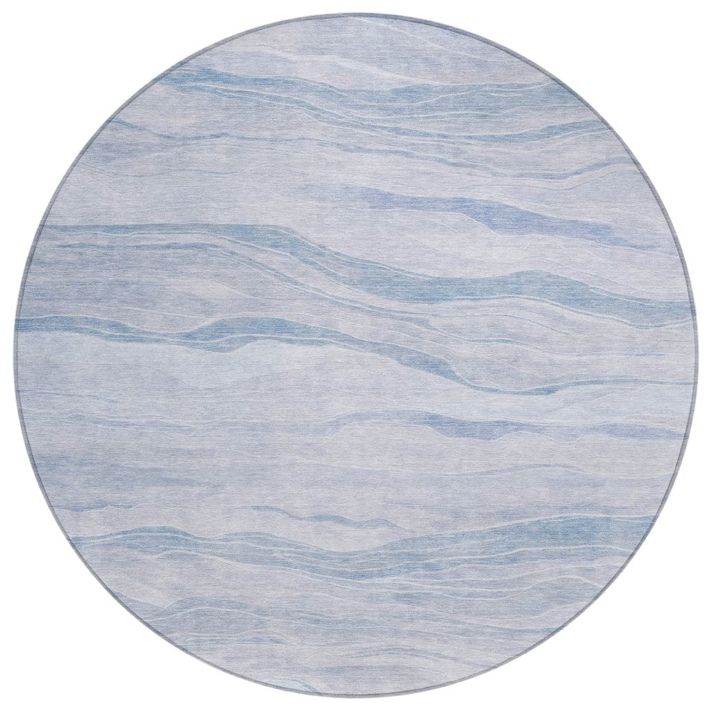 LOOMLAN Rugs Zevalyn Blue Washable Indoor-Outdoor Rug