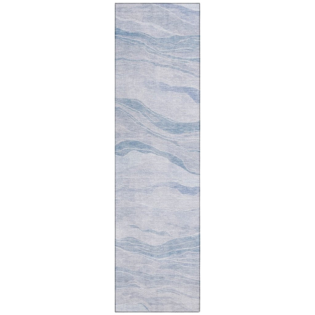 LOOMLAN Rugs Zevalyn Blue Washable Indoor-Outdoor Rug