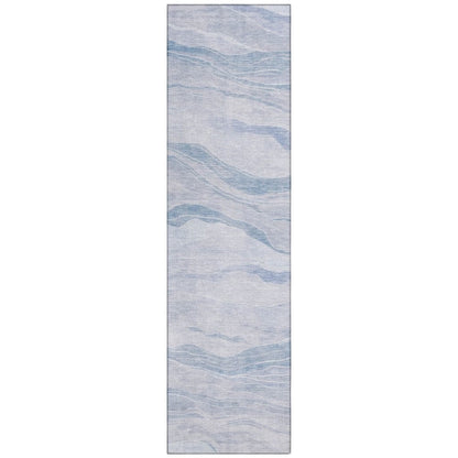 LOOMLAN Rugs Zevalyn Blue Washable Indoor-Outdoor Rug