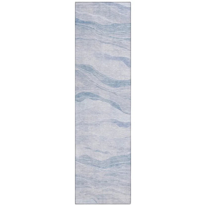 LOOMLAN Rugs Zevalyn Blue Washable Indoor-Outdoor Rug