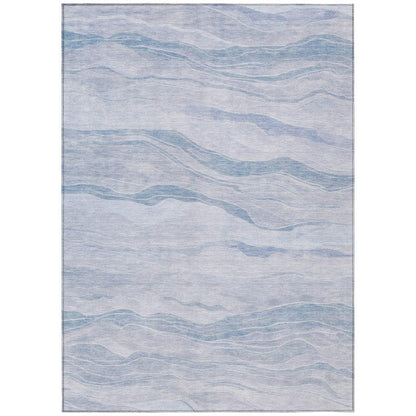 LOOMLAN Rugs Zevalyn Blue Washable Indoor-Outdoor Rug