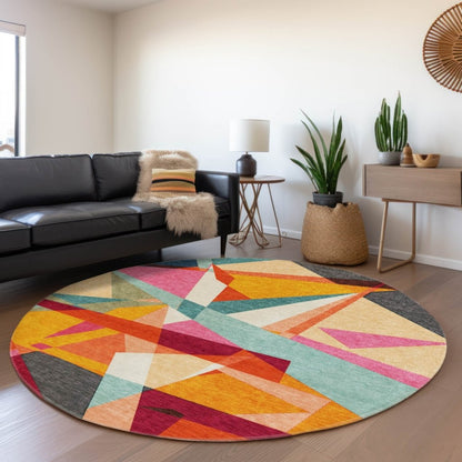LOOMLAN Rugs Zexture Orange Washable Indoor-Outdoor Rug