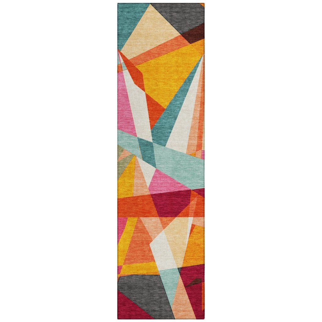 LOOMLAN Rugs Zexture Orange Washable Indoor-Outdoor Rug