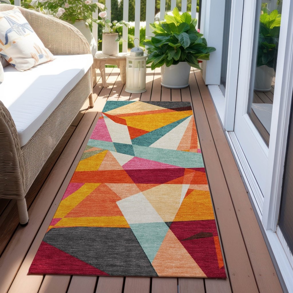 LOOMLAN Rugs Zexture Orange Washable Indoor-Outdoor Rug